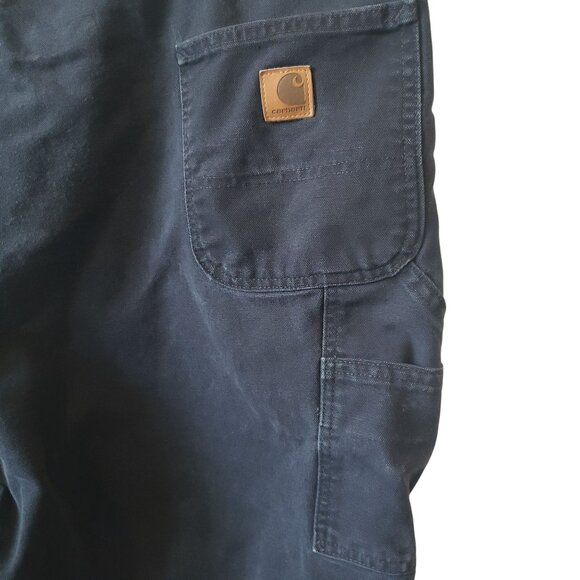 Carhartt Mens Black Pants Size 48 x 30 Worn Faded Distressed Dungaree Work Pants - Picture 12 of 16